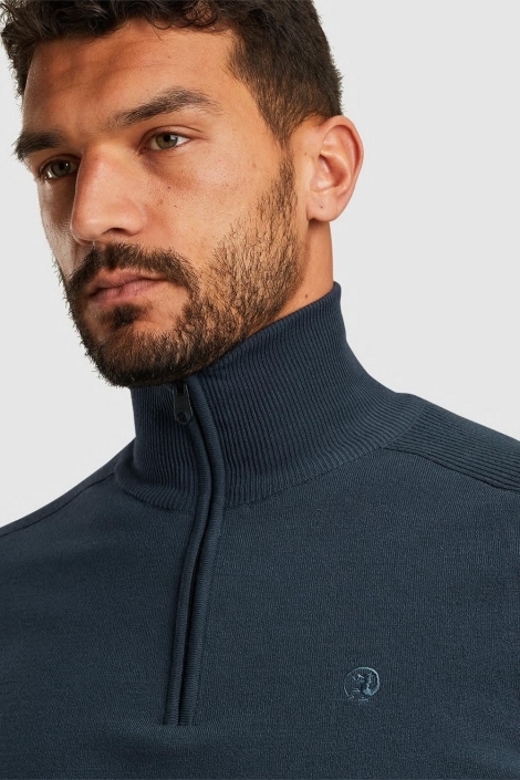 Cast Iron half zip collar essential cotton s